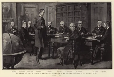 Die Reichsbauer, ein Treffen der Kolonialkonferenz im Zimmer von Mr. Chamberlain im Kolonialamt